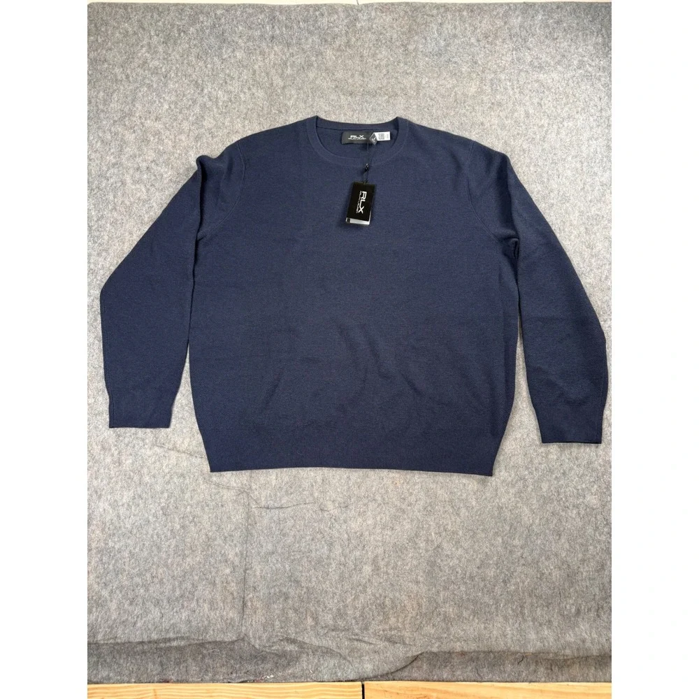 RLX Ralph Lauren Sweater Mens XXL Navy  100% Cashmere Crewneck Luxury Classic